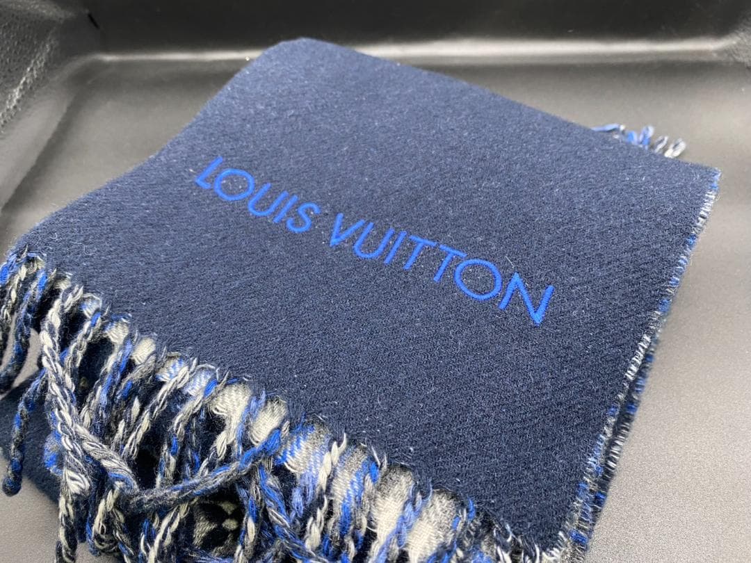 Louis Vuitton ルイヴィトン マフラー ブルー