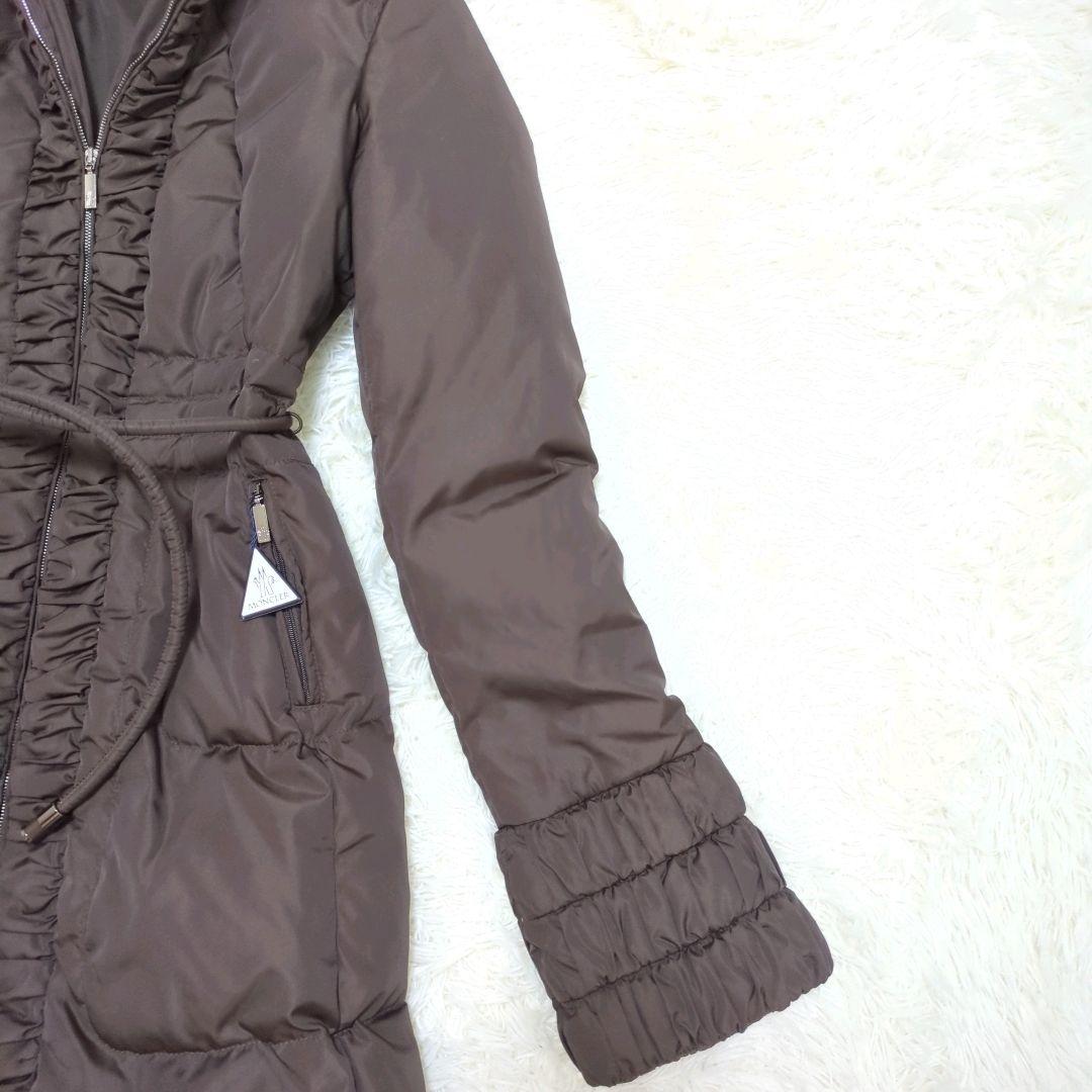 【美品　鑑定済】モンクレール　AMANDA　ロングダウン　サイズ1　ブラウン