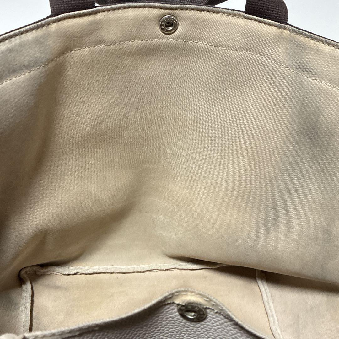 エルベシャプリエ 舟形トート ハンドバッグ トートバッグ レザー シボ革