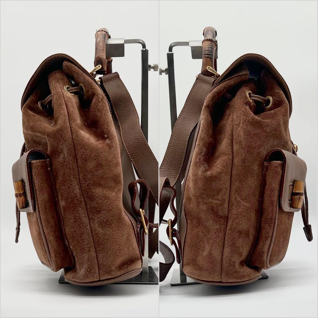 GUCCI グッチ スエード バンブー リュック バックパック ブラウン