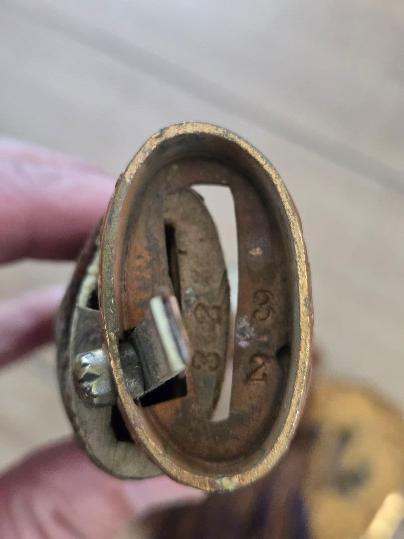 美品　陸軍九八式将校軍刀拵えのみ/番号揃い　刀緒付き　鉄鞘　残欠