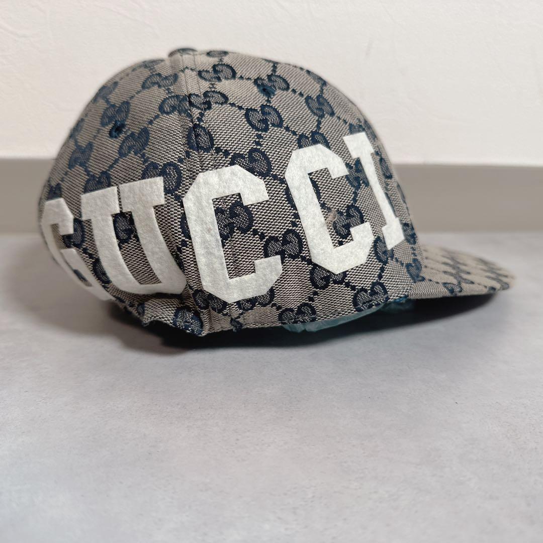 Gucci グッチ ベースボールキャップ 帽子 保存袋つき サイドロゴ