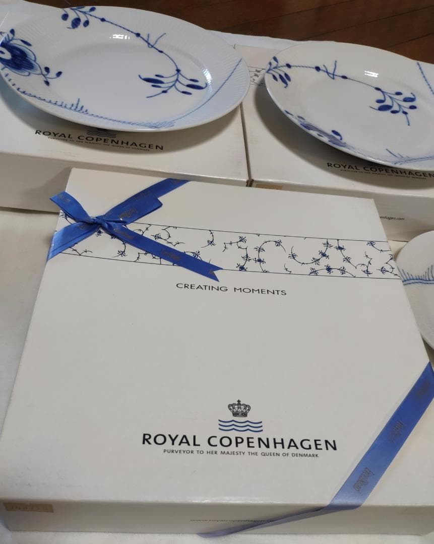 未使用&USEDロイヤルコペンハーゲン7点 ブルーフルーテッド ブルーパルメッテ