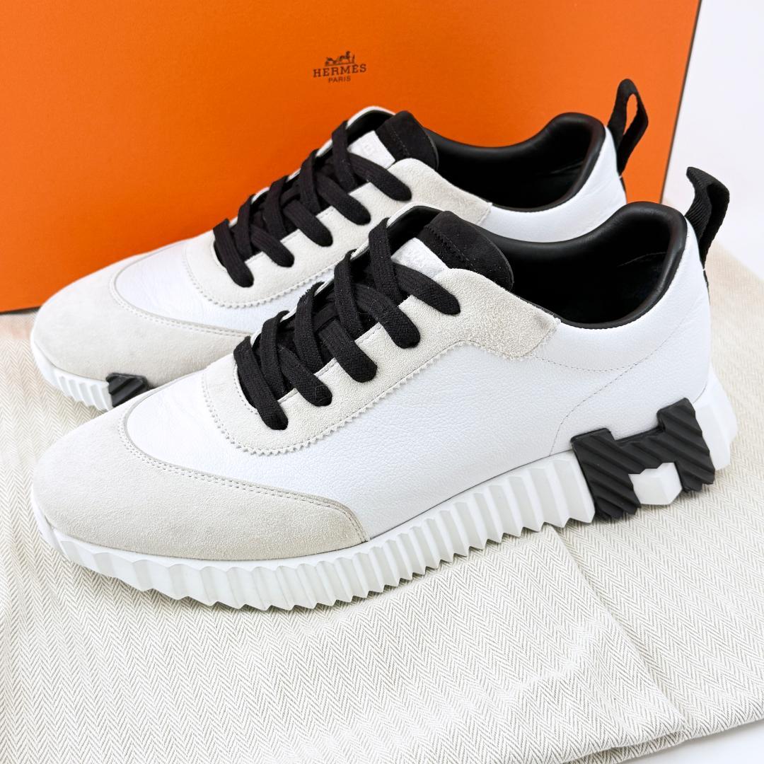定価18万【美品】 エルメス バウンシング　厚底 スニーカー レザー 白 39