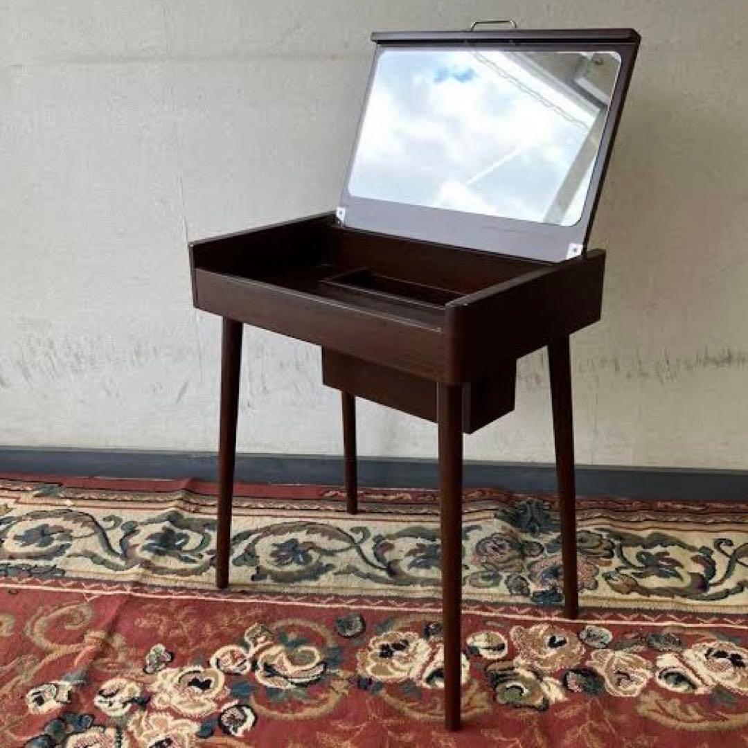 【特価】 北欧レトロ 木製 ドレッサー 化粧台 鏡台 サイドテーブル 木 収納