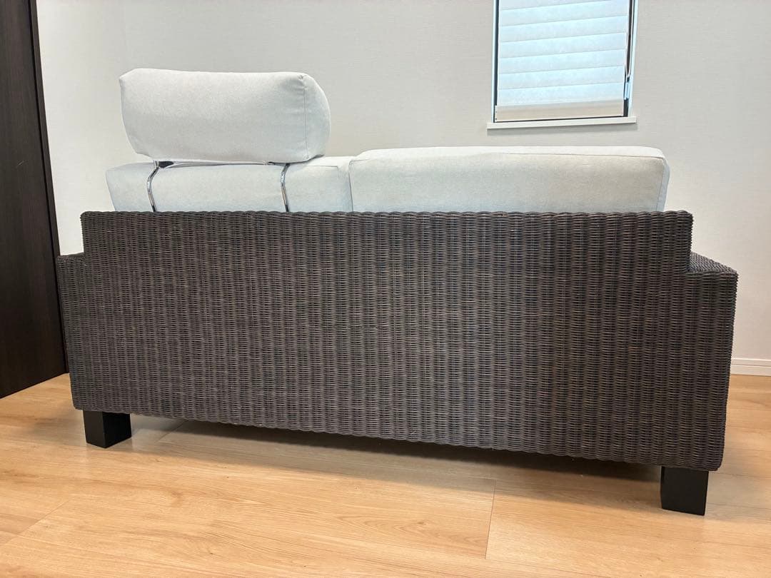 【最終値下げ】a.flat シン・ラタンソファ （2人掛け）& ヘッドレスト