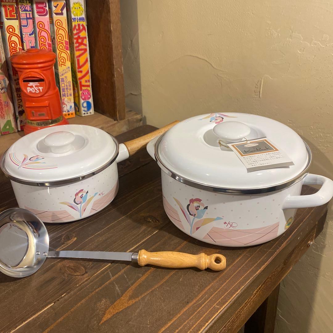 シャディ　ホーローセット　カレンピーコック　レトロ