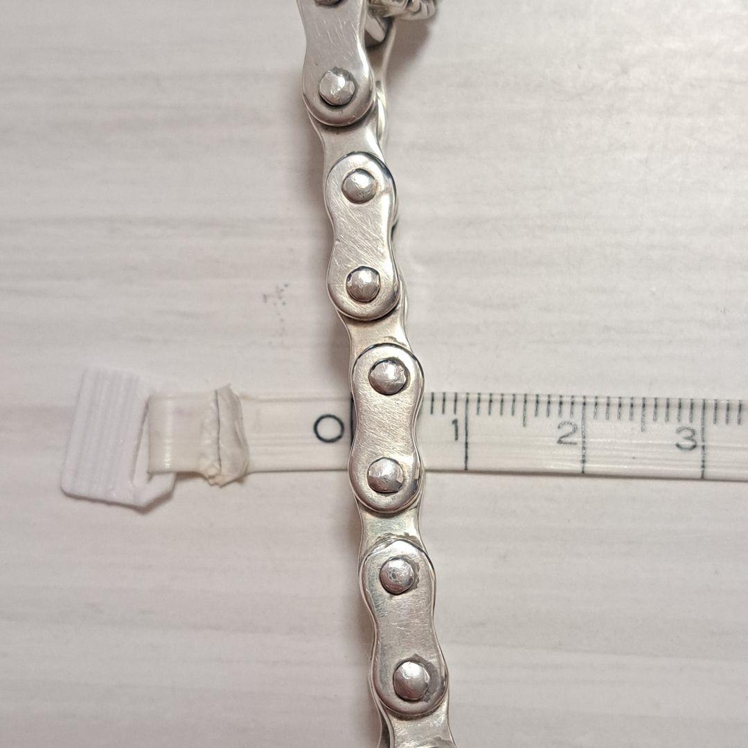 【ピンクの猫様】シルバー925 ブレスレット バイクチェーン バイクモチーフ