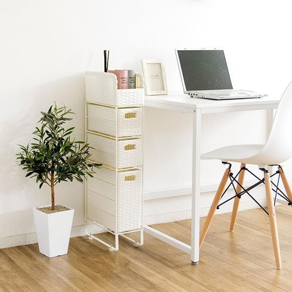 隙間収納ラック 15cm 洗面所 キッチン ランドリー 棚 収納 【ホワイト】