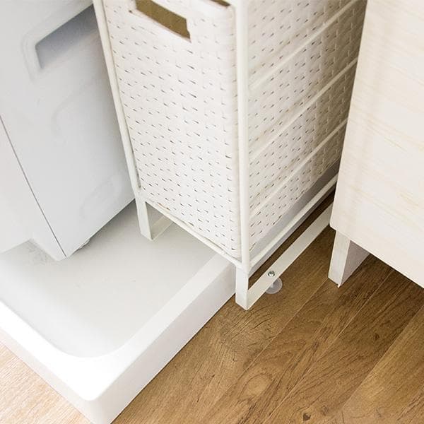 隙間収納ラック 15cm 洗面所 キッチン ランドリー 棚 収納 【ホワイト】