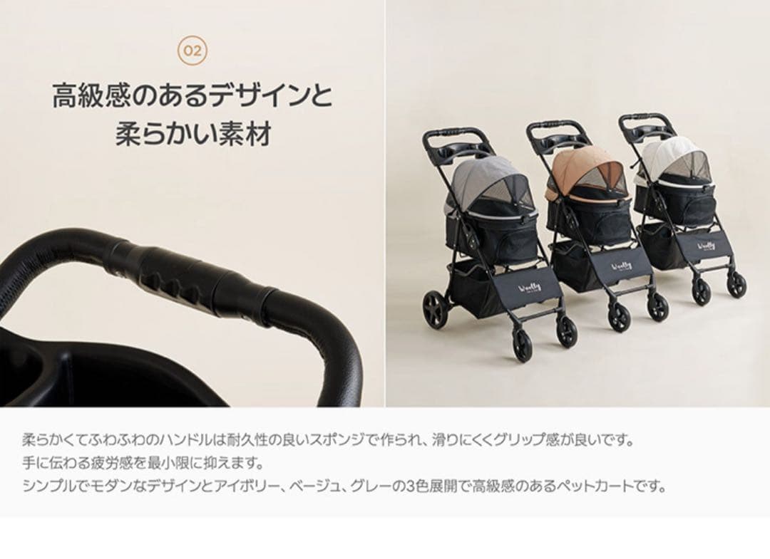 coro【新品未使用】ペットカート プチ グレー　小型犬・中型犬