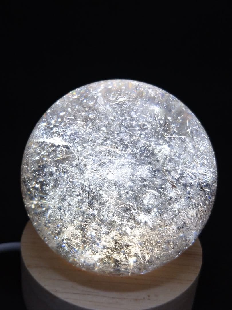 天然石■スモーキールチル■虹入り■丸玉■スフィア■台座付き■これマジやばいやつ
