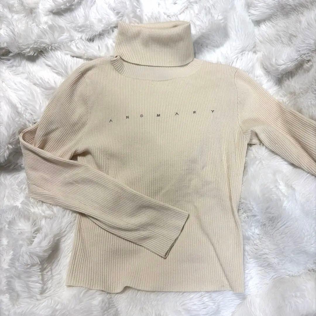 ア*様 ANDMARY Mary turtle knit tops ivory