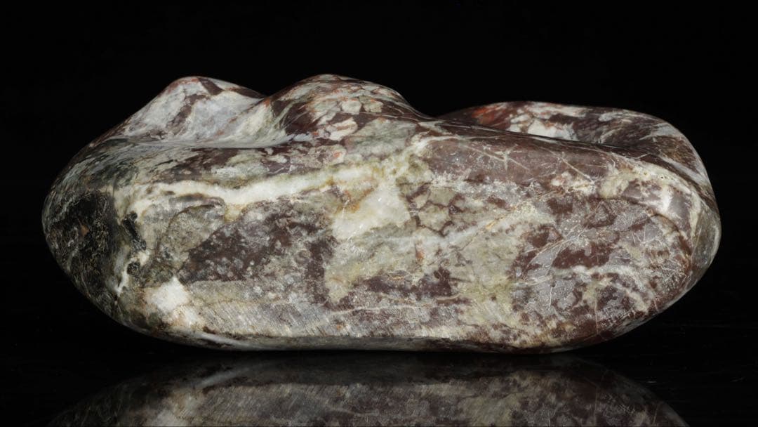 菊花石 菊紋石 小菊石 紋石 白菊 鑑賞石 水石 原石 自然石 台座付 729g