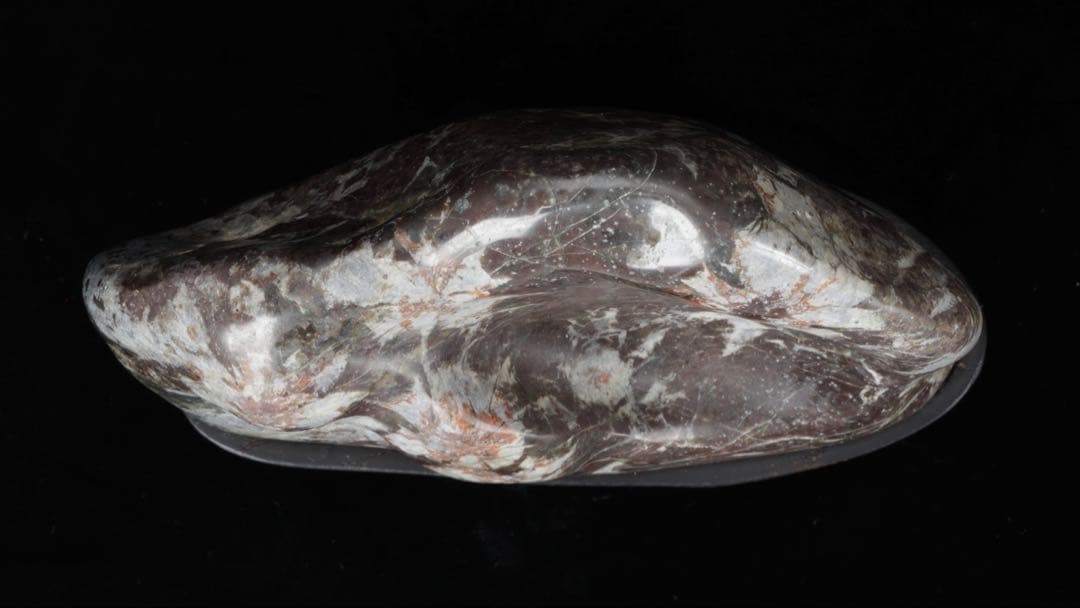 菊花石 菊紋石 小菊石 紋石 白菊 鑑賞石 水石 原石 自然石 台座付 729g