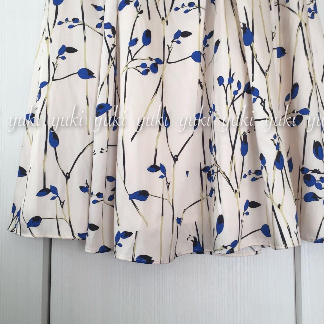 ANAYI ラインフラワープリント スカート 36