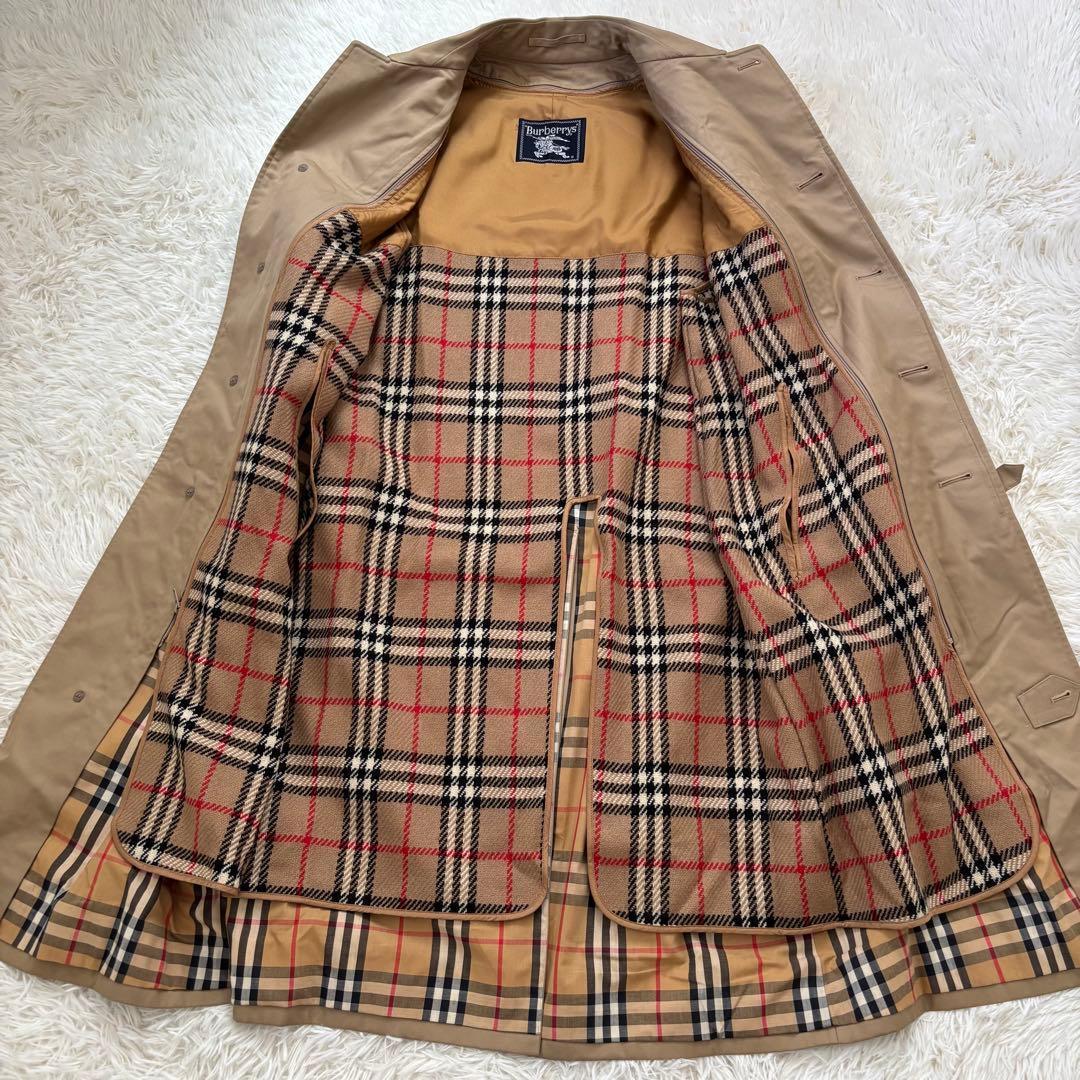 バーバリー ノバチェック トレンチコート ライナー付 メンズL相当 ベージュ