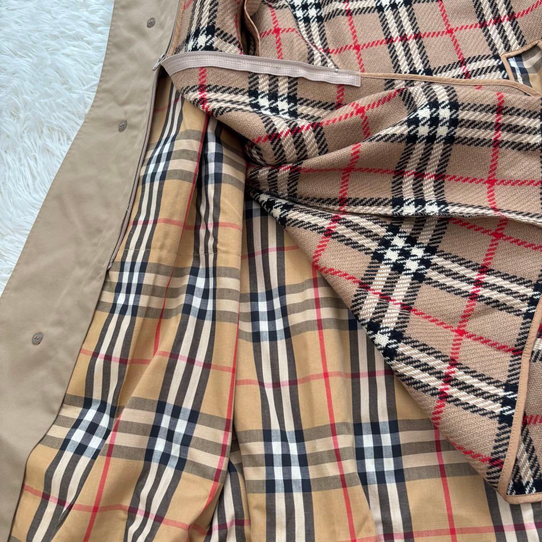 バーバリー ノバチェック トレンチコート ライナー付 メンズL相当 ベージュ