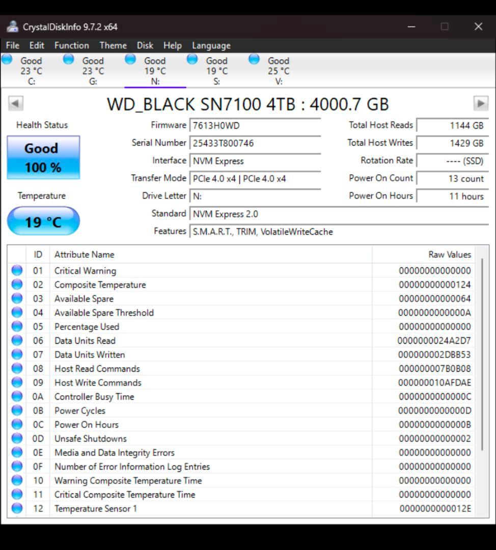 内蔵型SSD WD_BLACK SN7100 4TB SSD M.2 2280