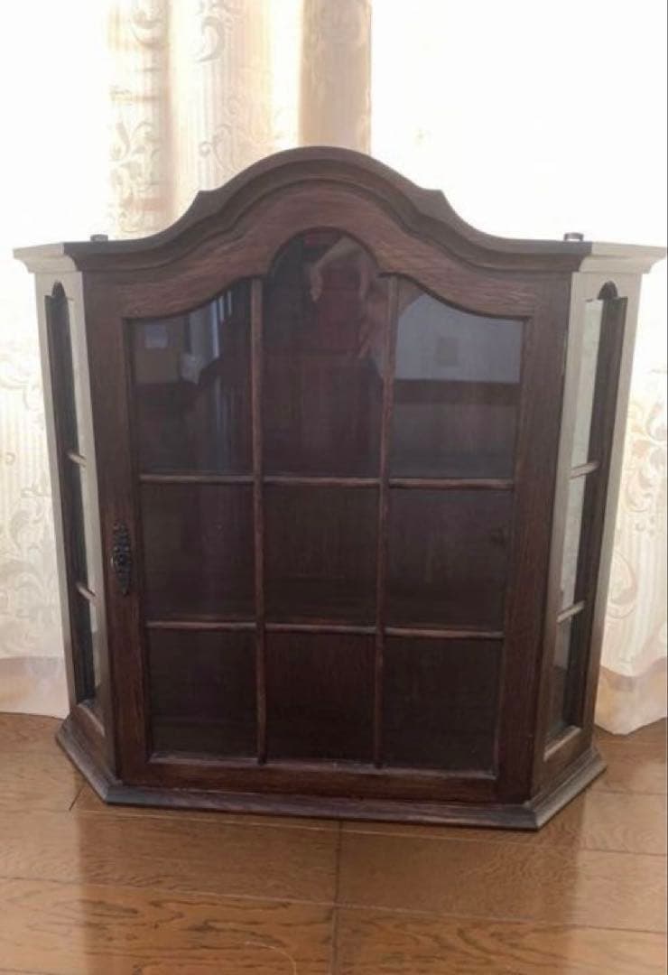 アンティーク調 ガラスキャビネット 飾り棚 コレクションケース