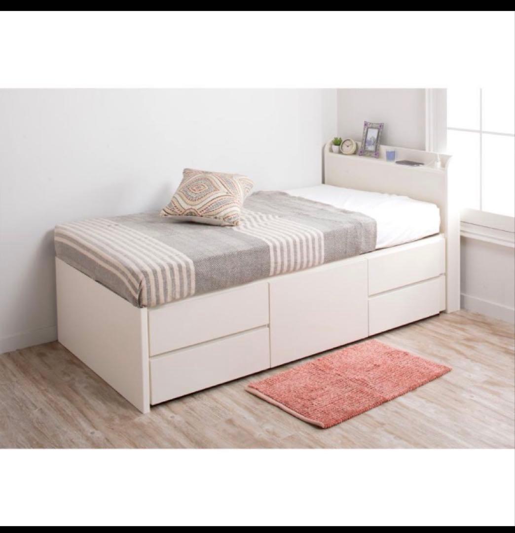 コンパクトシングルベッドホワイト