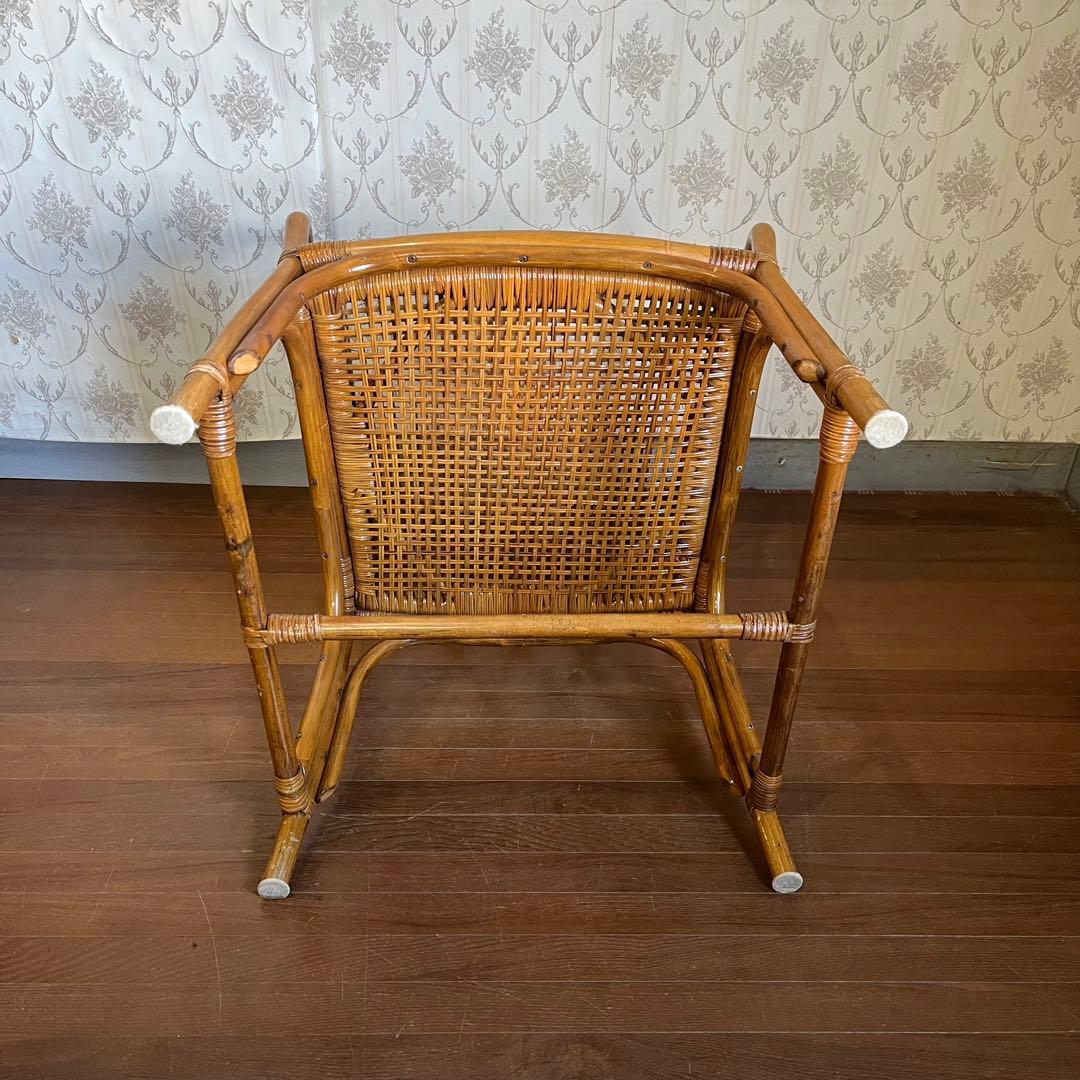 【アンティーク】① 籐 ラタンチェア アームチェア 椅子 古家具 古道具 古民家