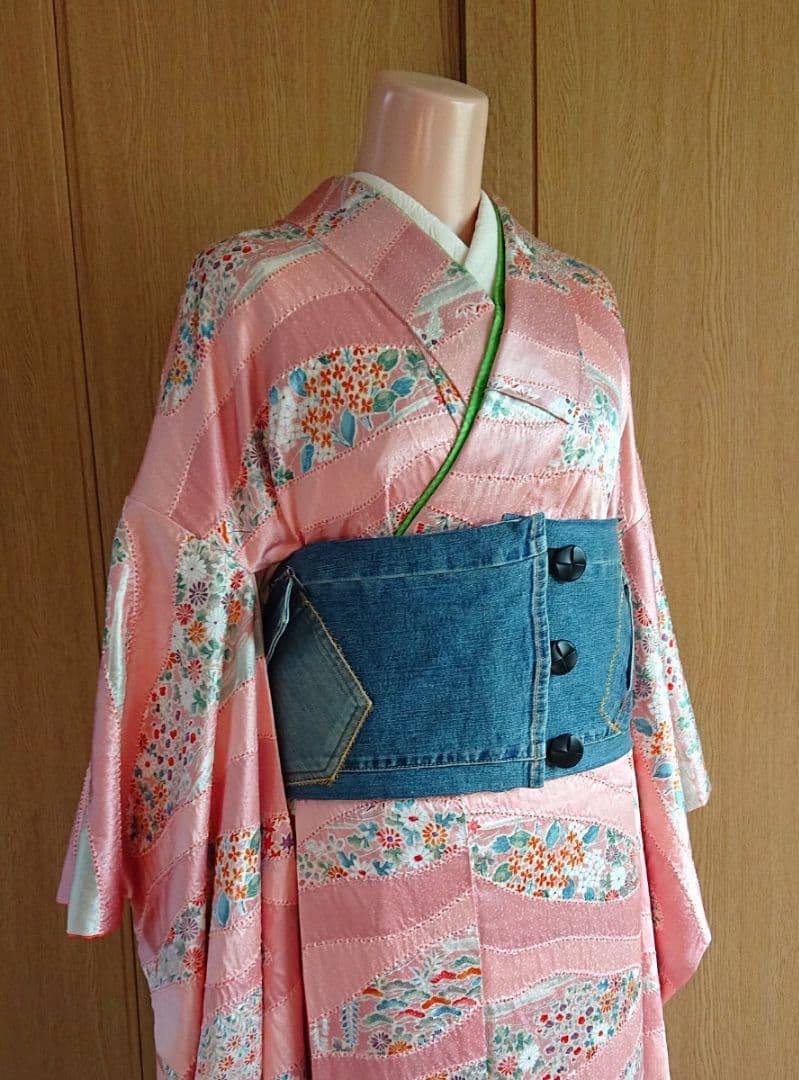 一点物♡個性派　お洒落上級者様向け【新品未使用】デニムリメイク　帯ベルト