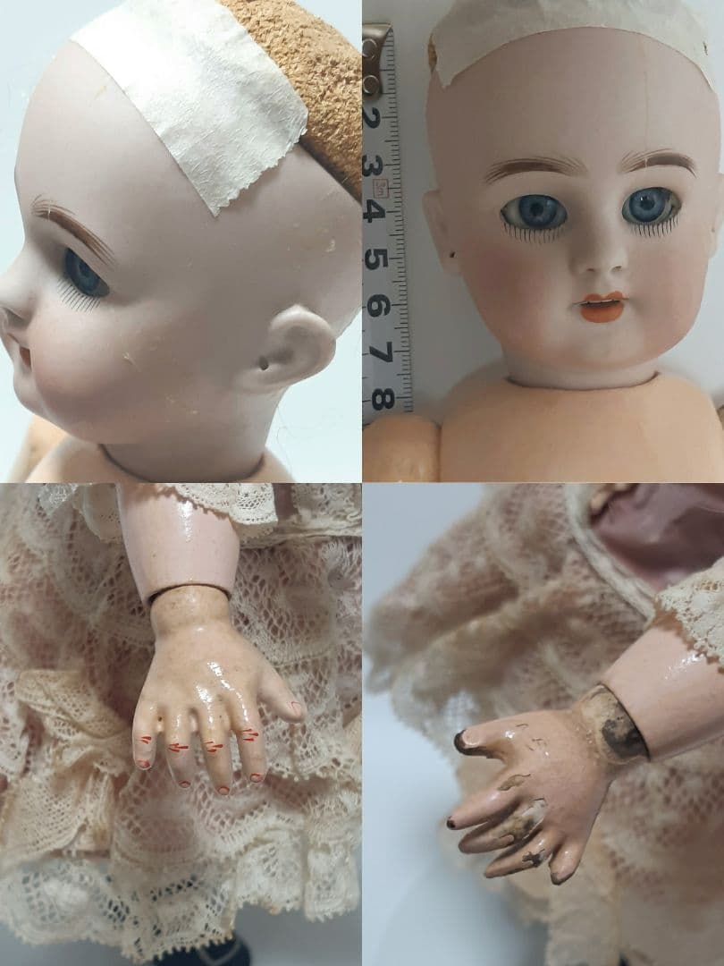 アンティーク ビスクドール DEP ジュモー / 着せ替えドレス+ウィッグ付き