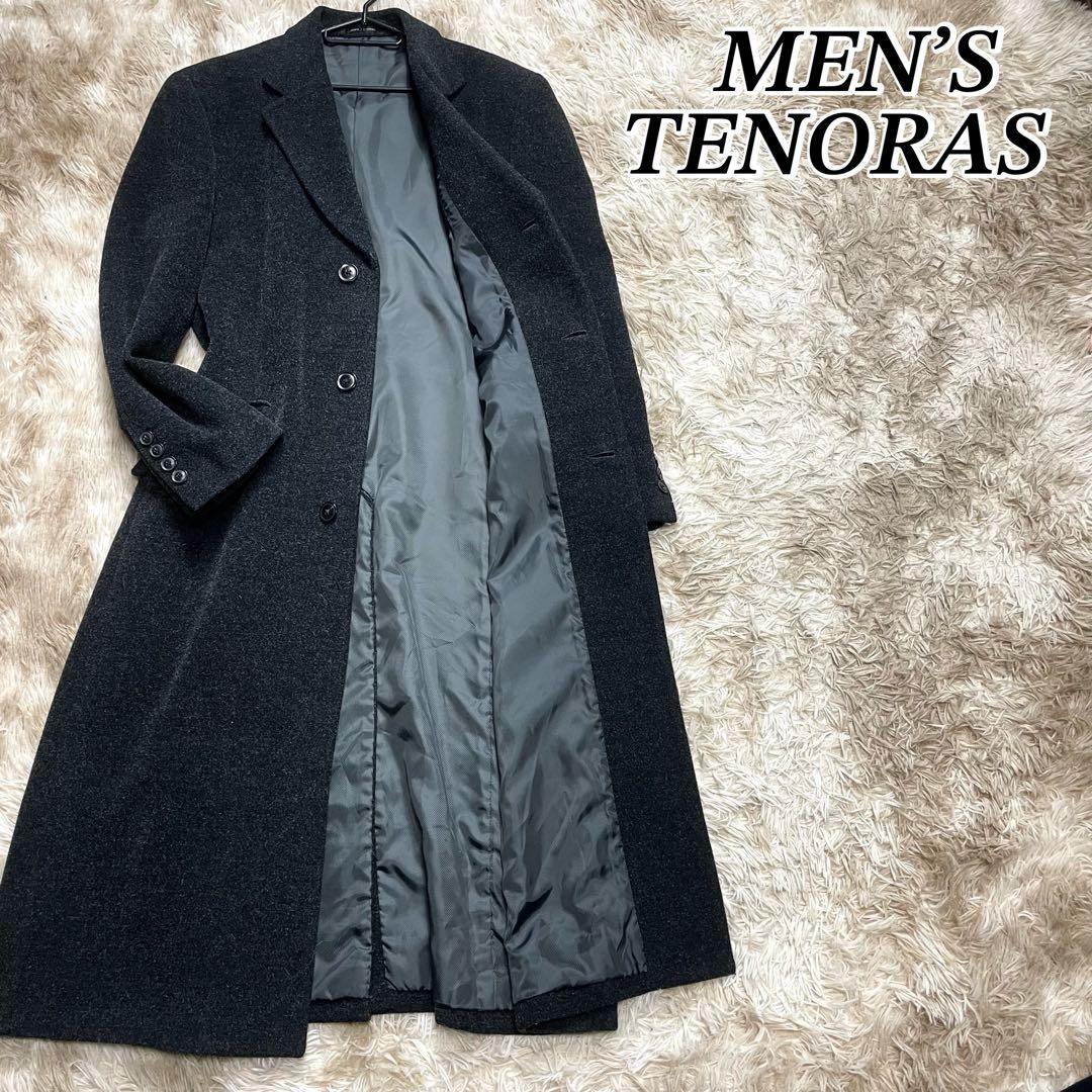 美品　メンズティノラス　チェスターコート　メンズ　メルトン　ロング　マキシ丈
