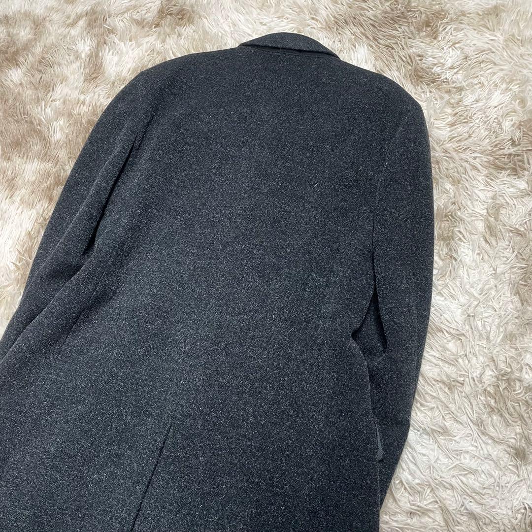 美品　メンズティノラス　チェスターコート　メンズ　メルトン　ロング　マキシ丈