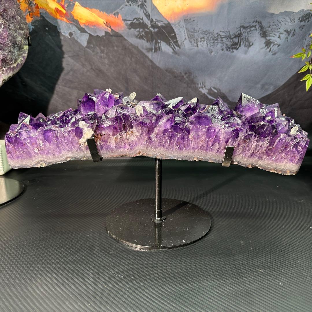 【最高品質】天然石 アメジストの原石　置物G.302