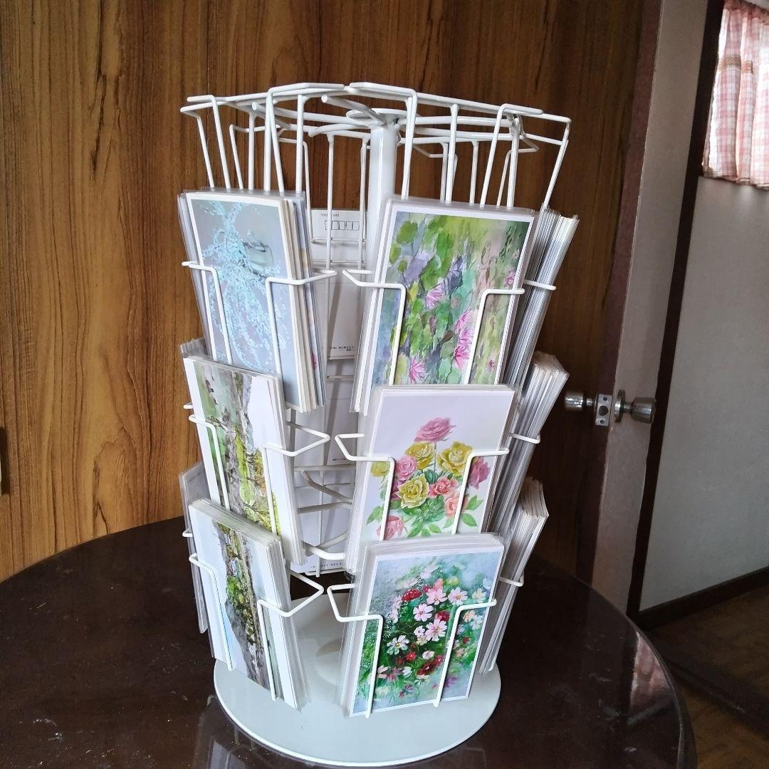 業務用、卓上ポストカード ラック。カードは付いておりません。４段６面値下げ