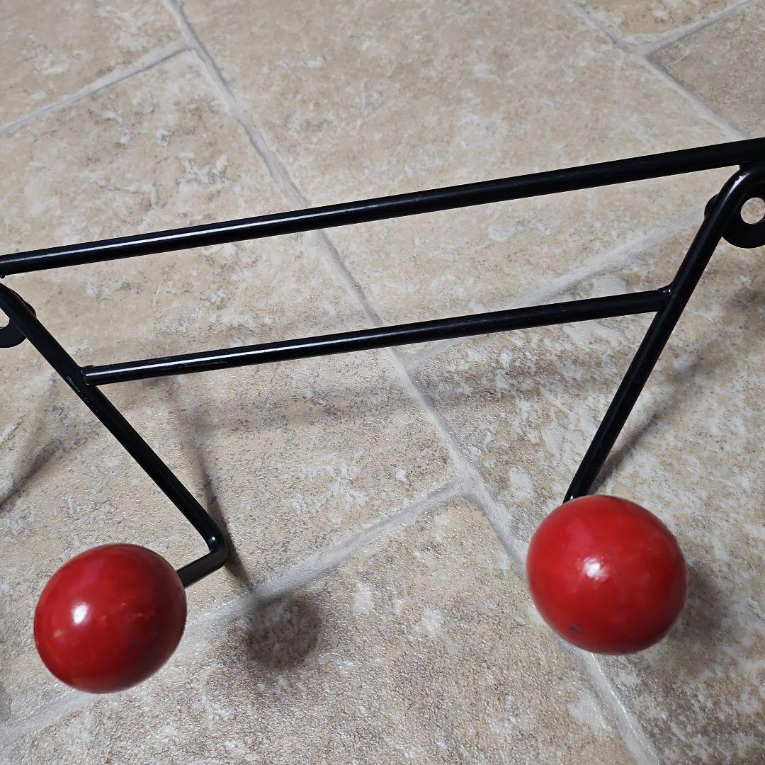 希少 1960S ヴィンテージ コートラック ウォールフック アトミック 赤