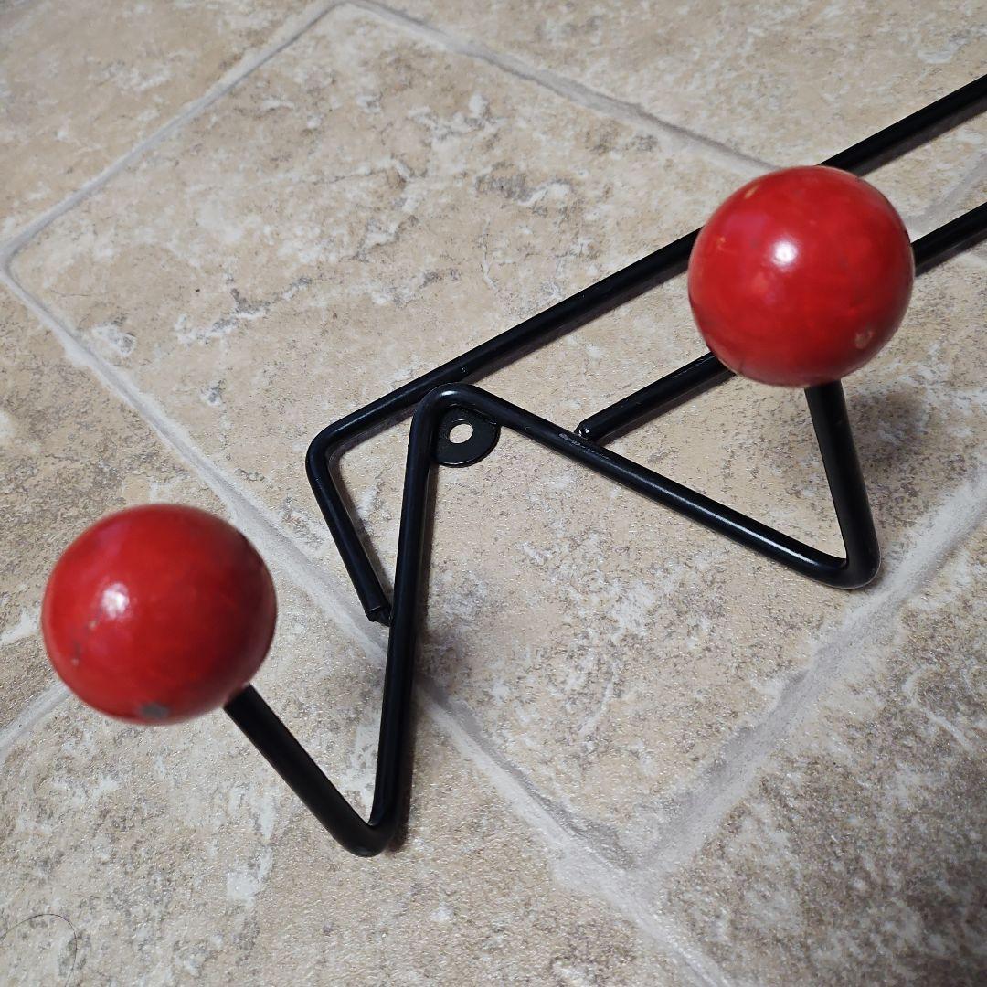 希少 1960S ヴィンテージ コートラック ウォールフック アトミック 赤