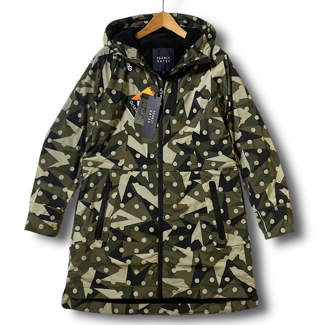 1 新品 パーリーゲイツ 定価5.9万 ビッグロゴ ロングジャケット カモドット