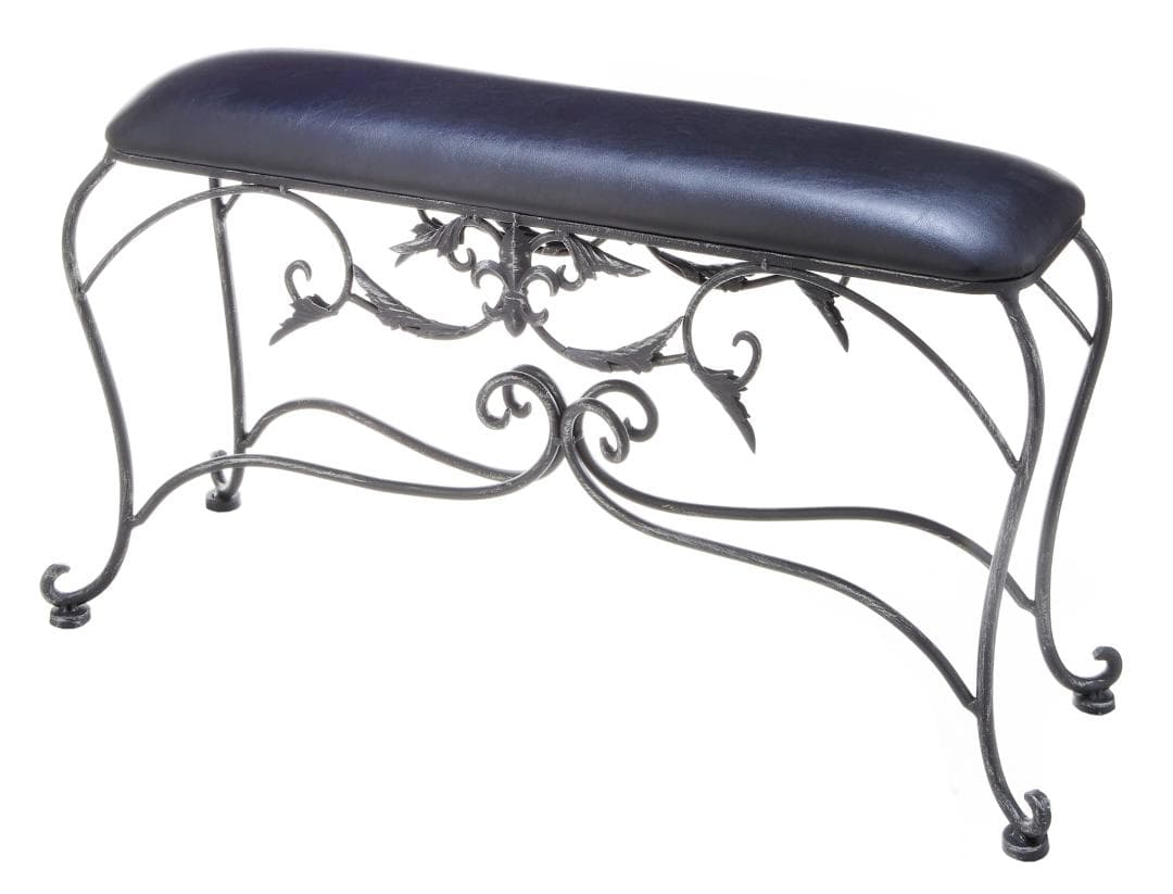 アイアン製・ロングスツールブラック