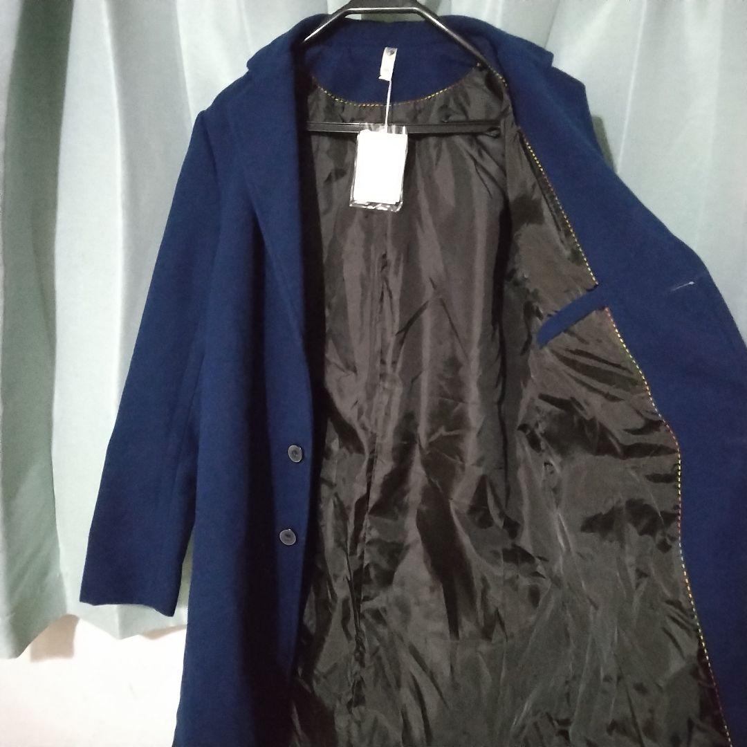 P K BミドルチェスターコートＬロイヤルブルー中肉軽量未使用品