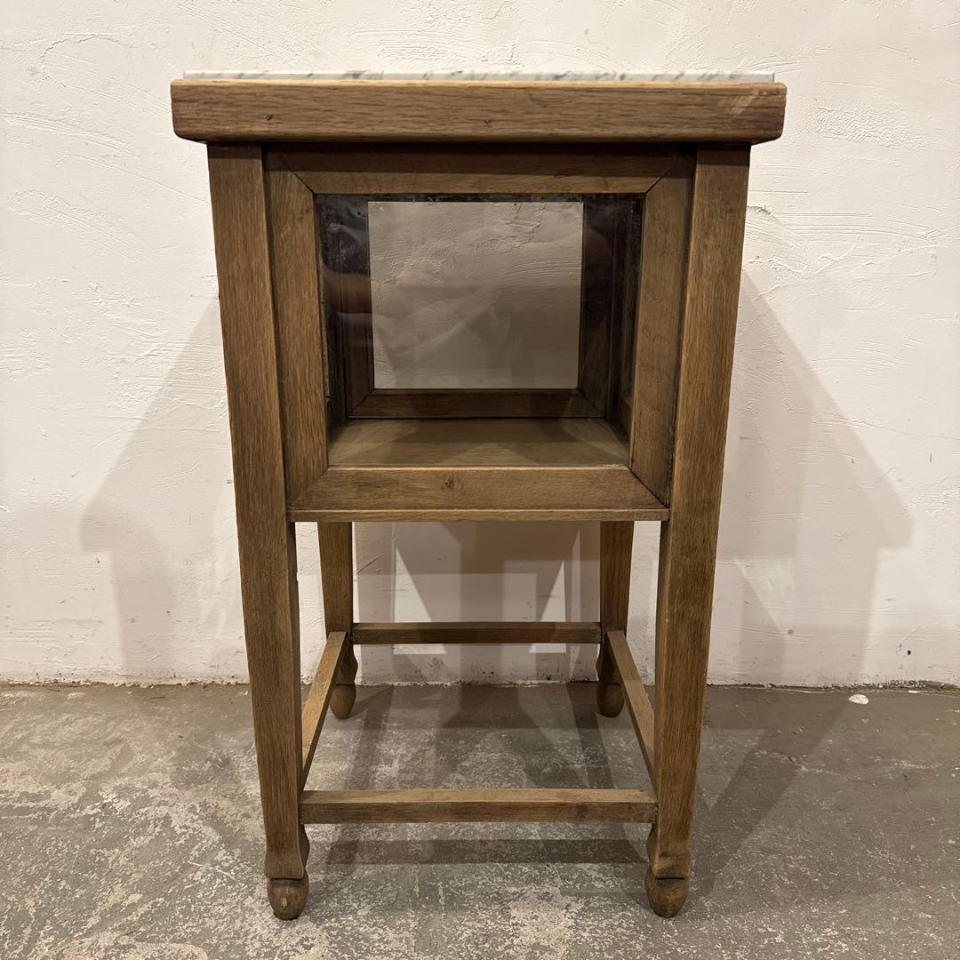 年末年始saleヴィンテージ　木製サイドテーブル　大理石天板