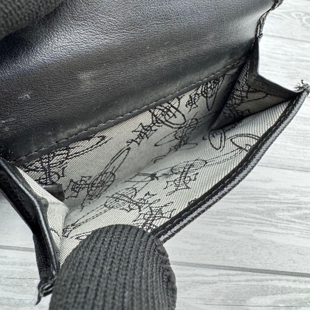 【美品】ヴィヴィアンウエストウッド 三つ折り財布 オーブ　レザー ブラック