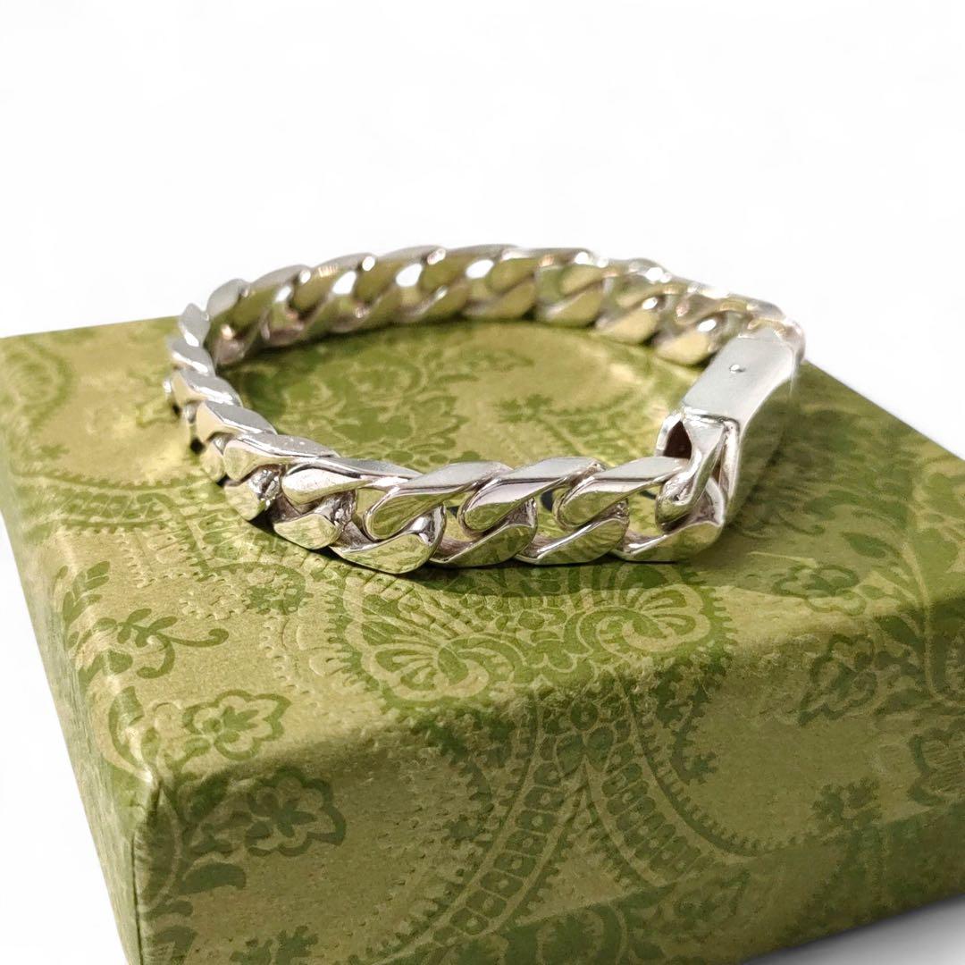 美品✨グッチ　喜平 チェーン　ブレスレット　SV925　シルバー　研磨・磨き済み