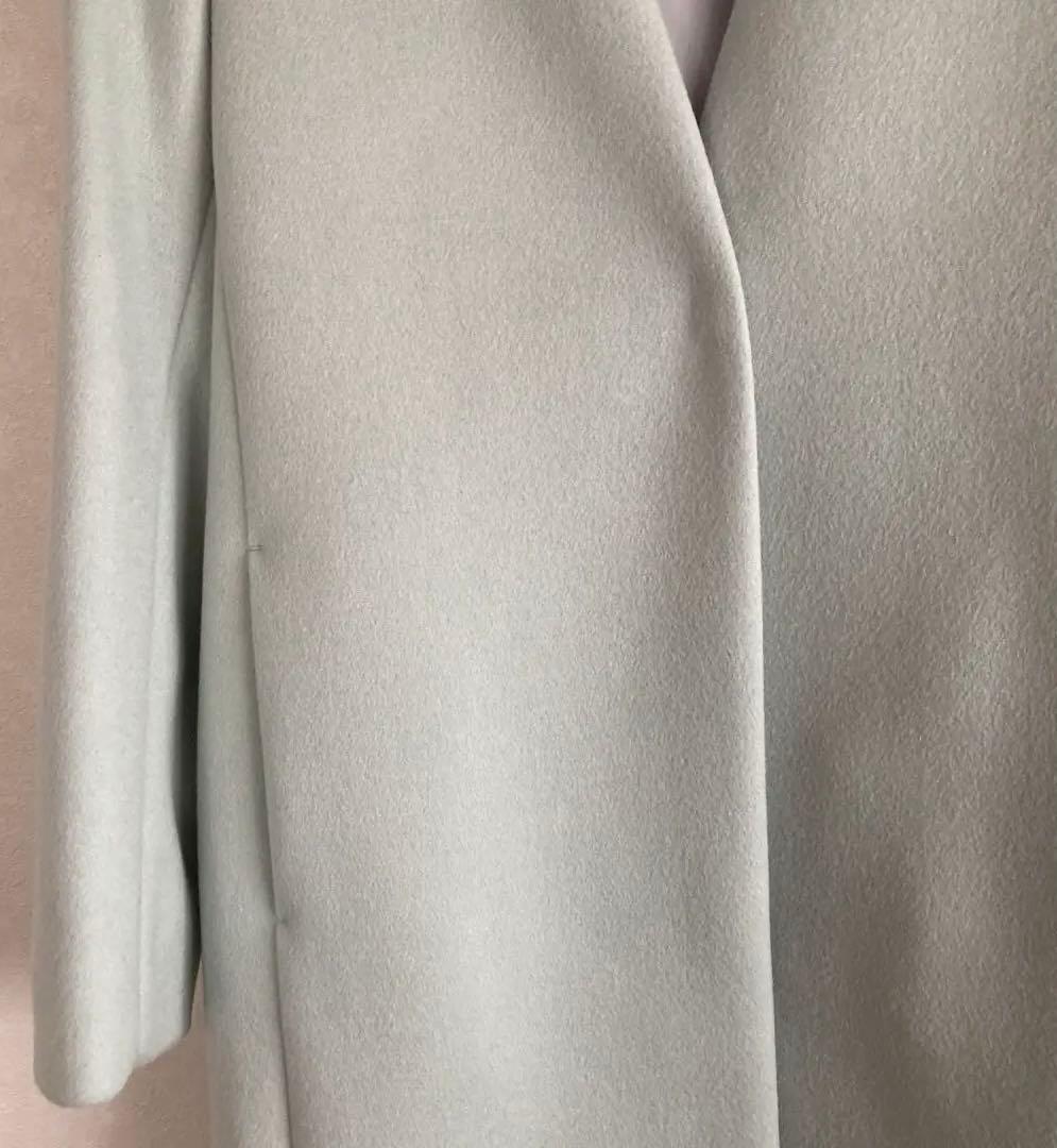 未使用品　ユナイテッドアローズ　ノーカラーウールコート ミントグリーン