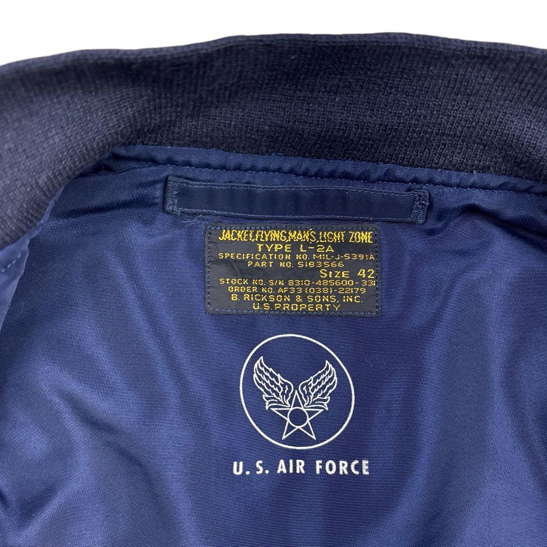美品 バズリクソンズ L-2A フライト ジャケット ワッペン ネイビー 42