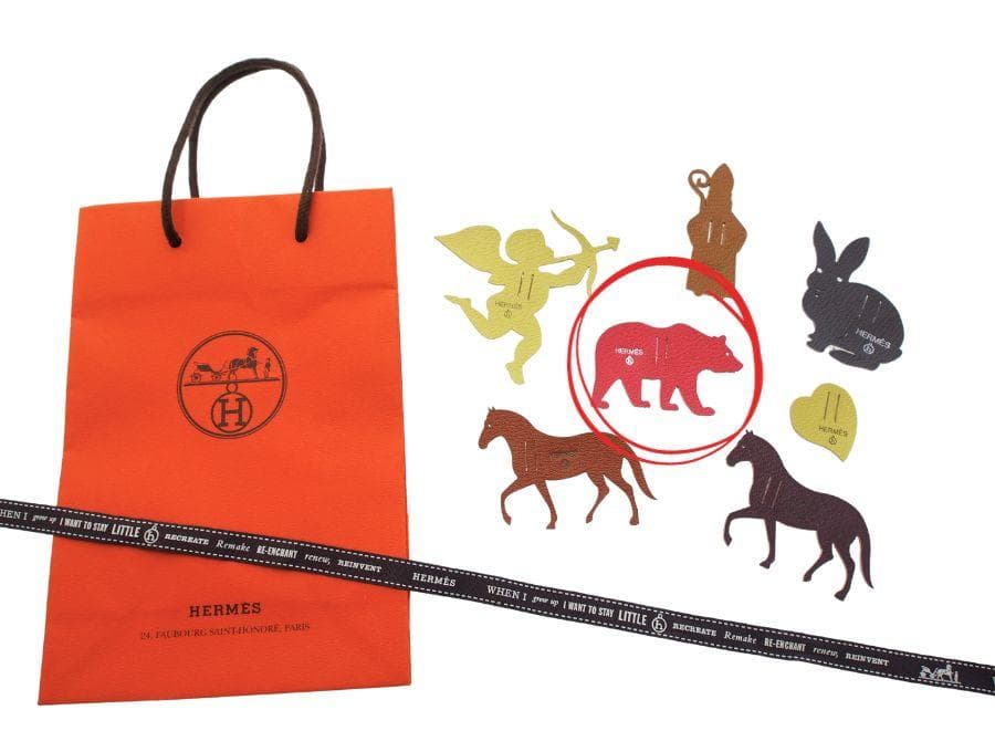 エルメス プティ・アッシュ ラッピングチャーム 熊 ベア レッド HERMES