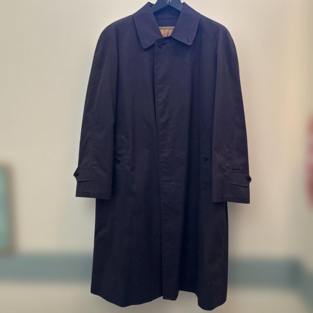 バーバリー　ネイビー ステンカラーコート　ライナー付き