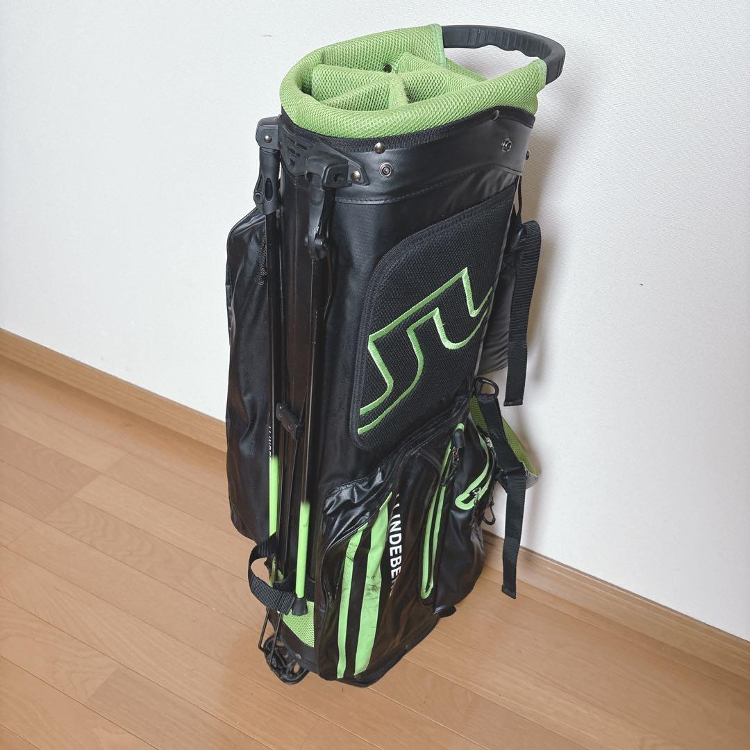 K355 J.LINDBEBRG スタンドキャディバック　グリーンブラック