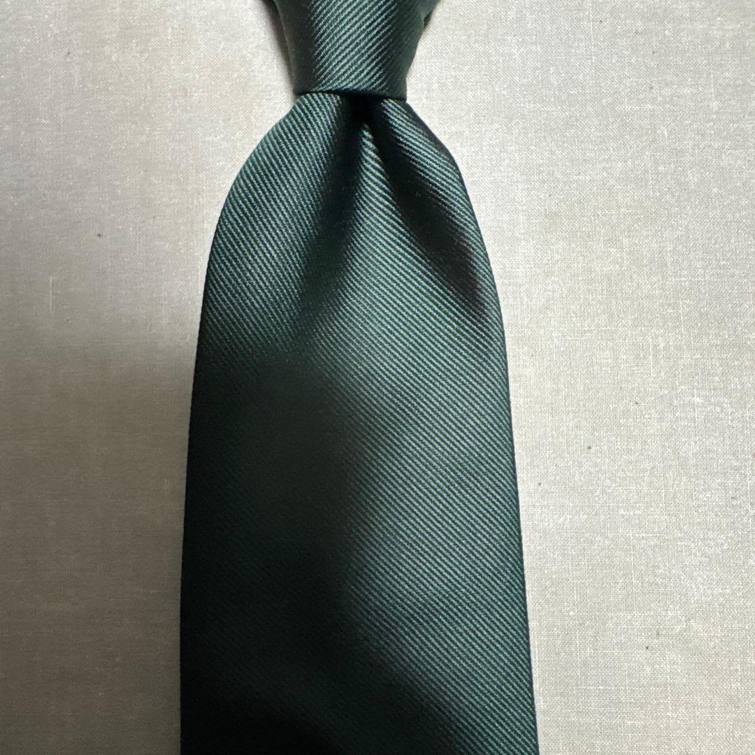 ジョンコンフォート レップソリッドタイ（ダークグリーン無地）