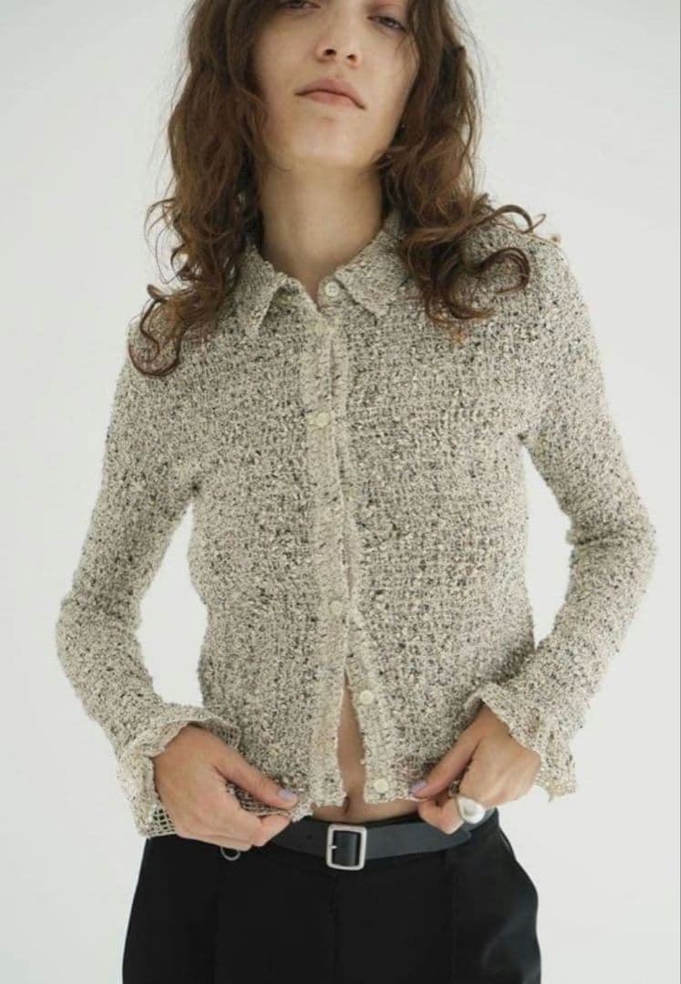 【美品】CLANE 長袖ニットシャツ