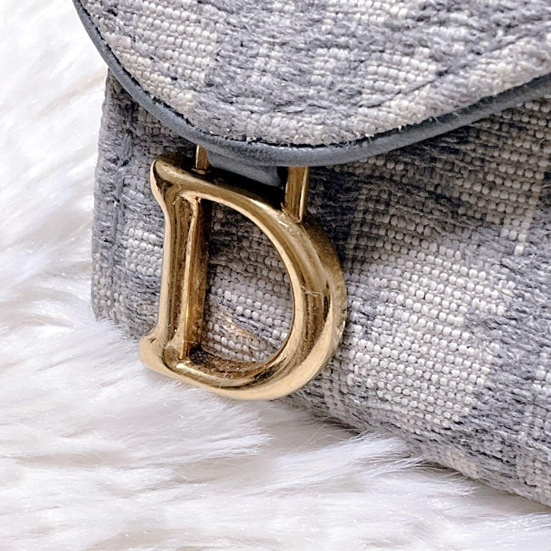 ♡美品♡DIOR 三つ折り財布 サドル オブリーク ジャカード Dロゴ チャーム