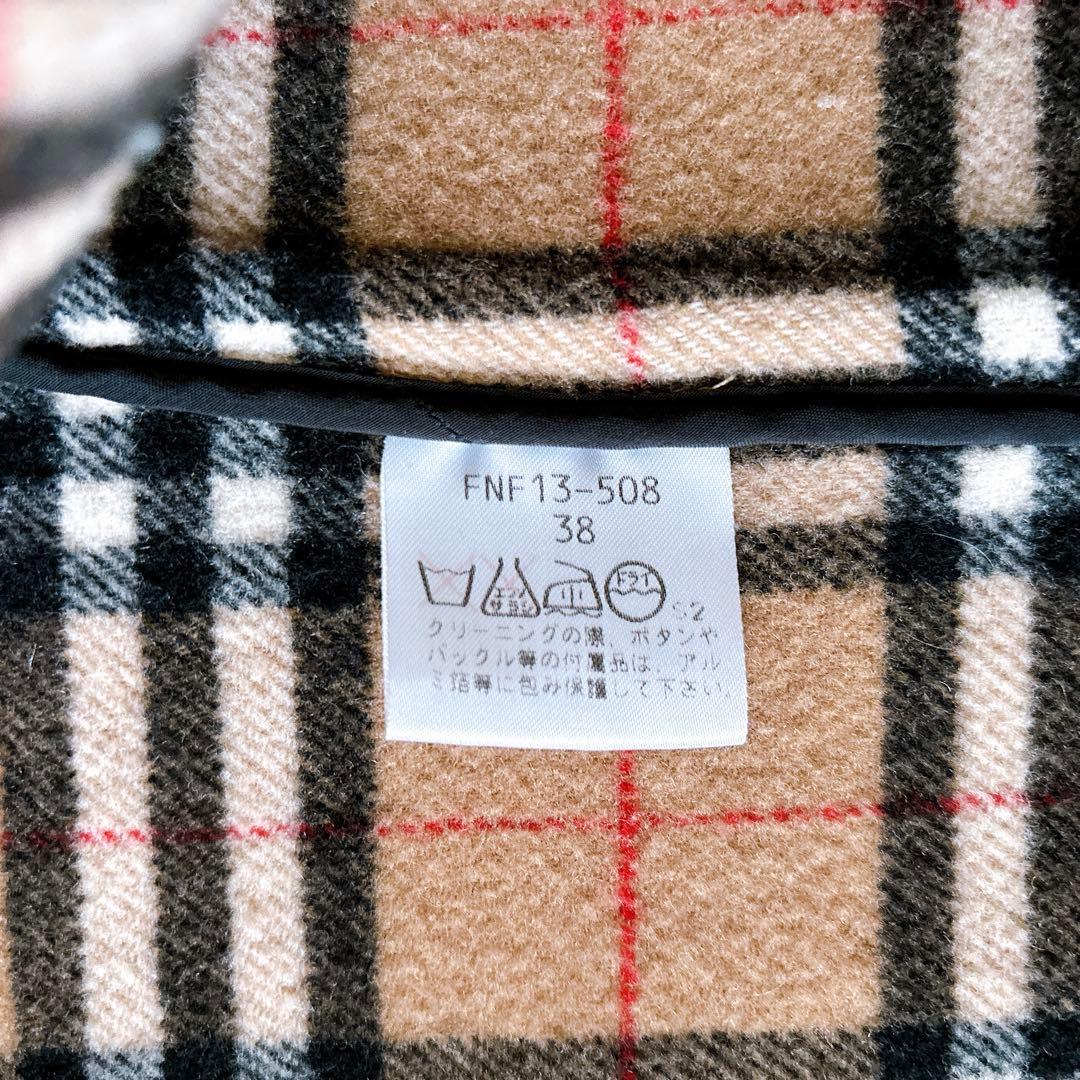 【美品】バーバリーズ オブ ブルーレーベル　ダッフルコート　ノバチェック　ロング