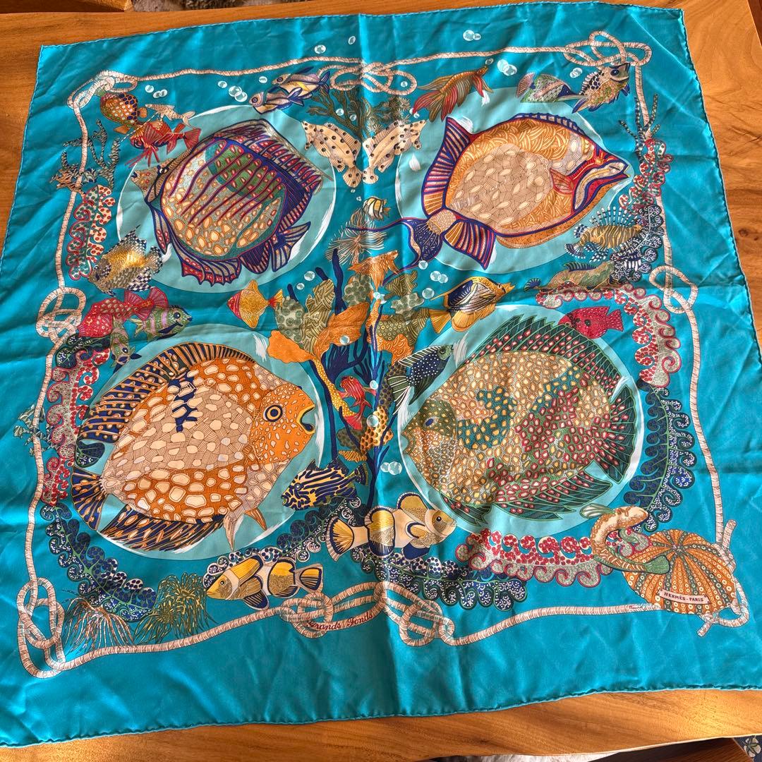 エルメス　シルク100%スカーフ　90cm